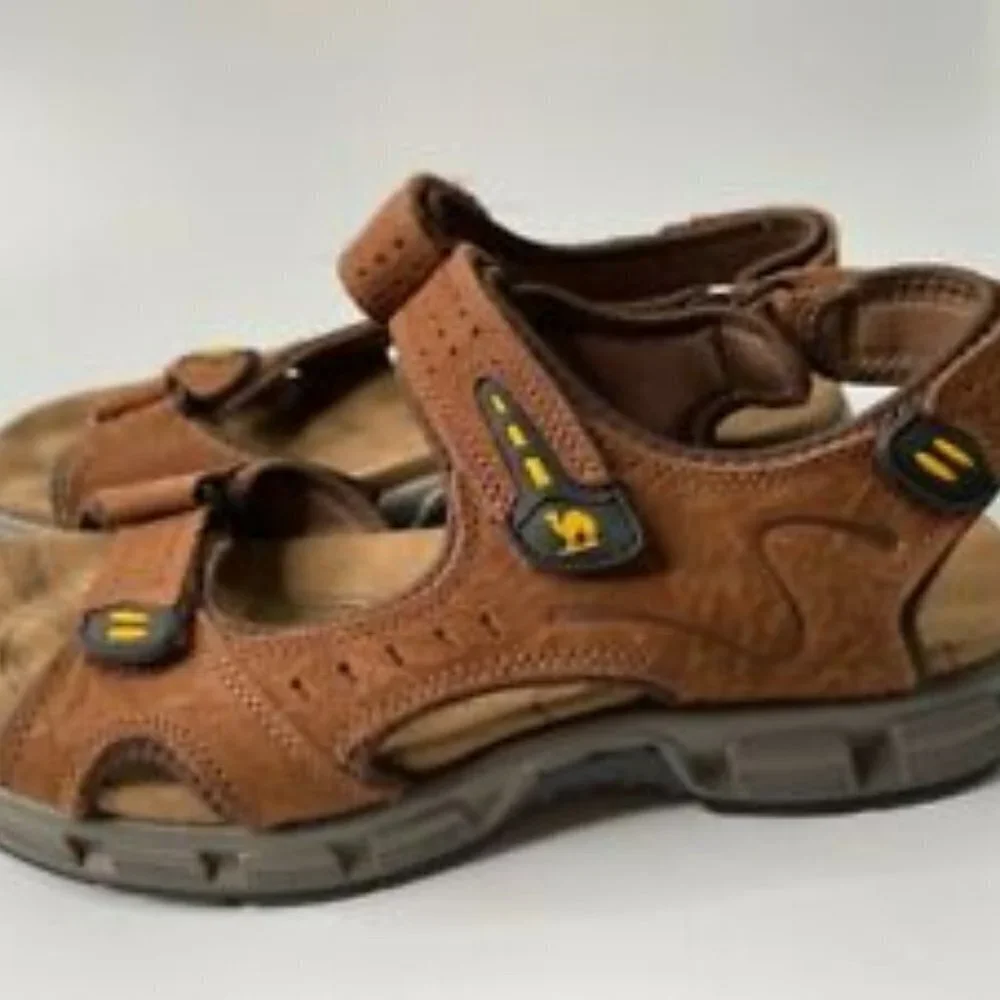 CAMEL CROWN Men Leather Sandals for Outdoor‎ Hiking Walking Beach Sports Size 11